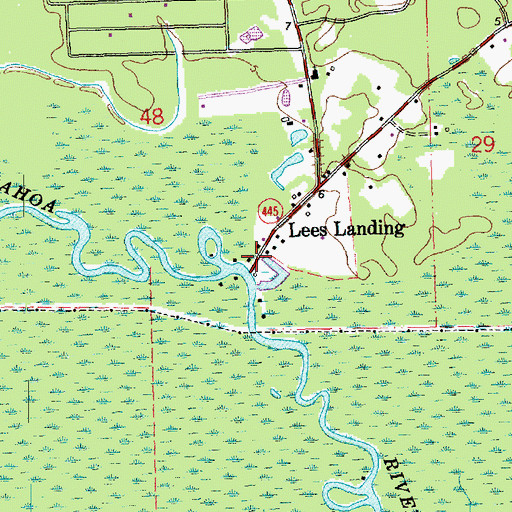 Topographic Map of Lees Landing, LA