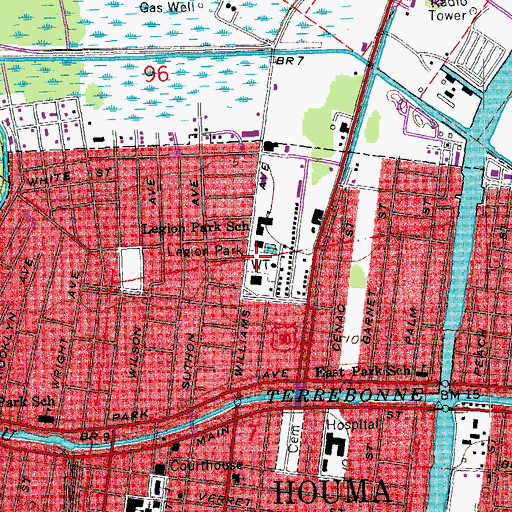 Topographic Map of Legion Park, LA