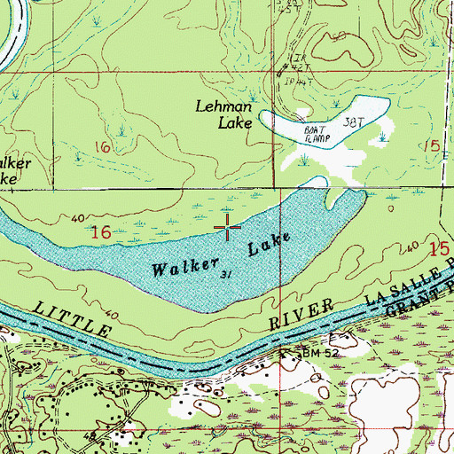 Topographic Map of Lehman Lake, LA