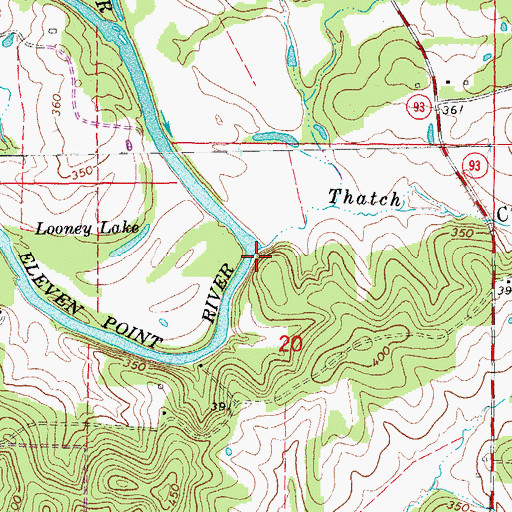 Topographic Map of Thatch Creek, AR