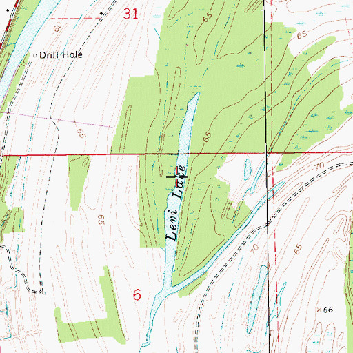 Topographic Map of Levi Lake, LA