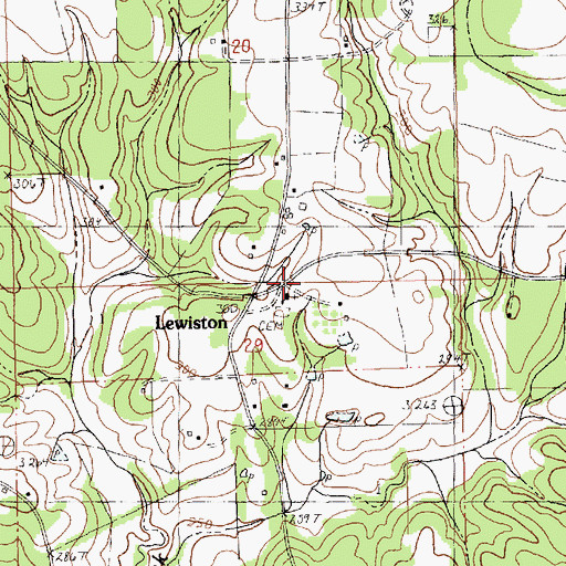 Topographic Map of Lewiston Baptist Church, LA