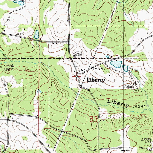 Topographic Map of Liberty, LA