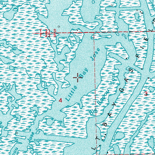 Topographic Map of Little Bay Jose, LA
