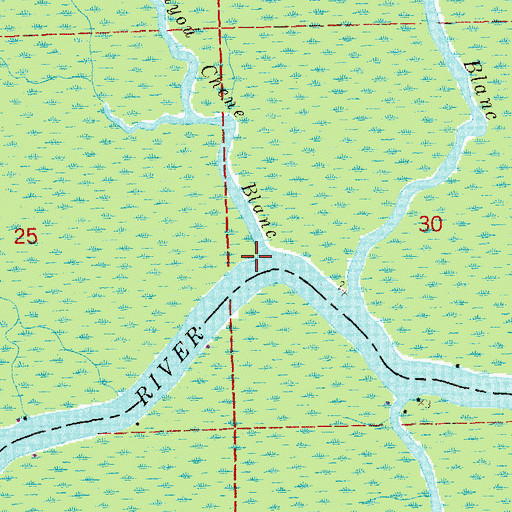 Topographic Map of Little Bayou Chene Blanc, LA