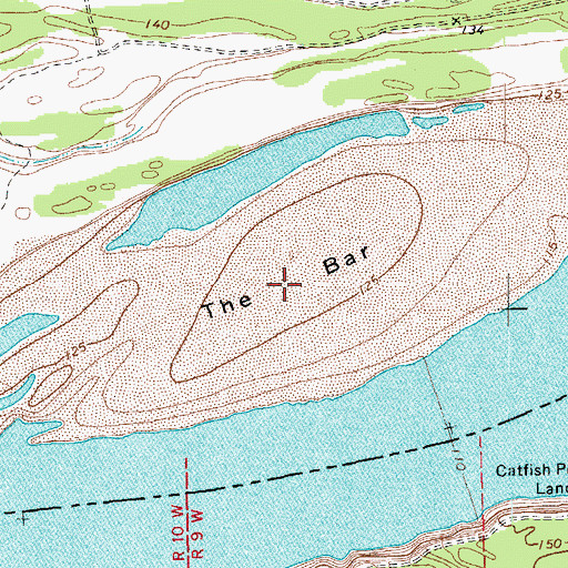 Topographic Map of The Bar, AR
