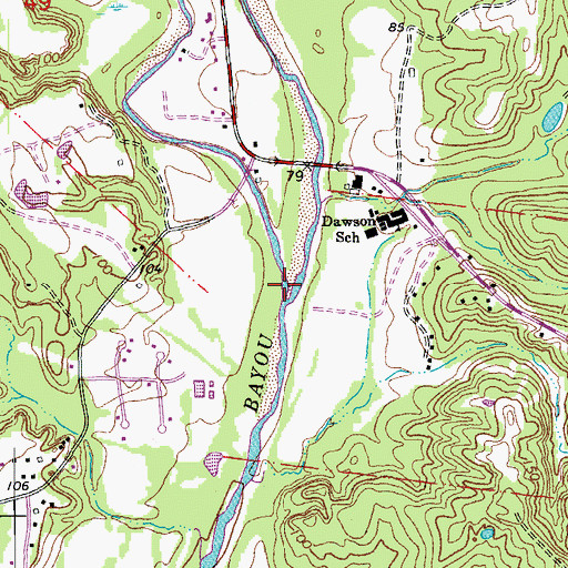 Topographic Map of Little Bayou Sara, LA