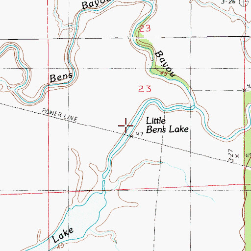 Topographic Map of Little Bens Lake, LA