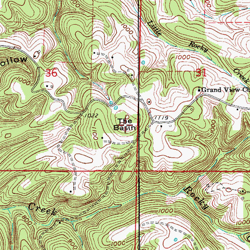 Topographic Map of The Basin, AR