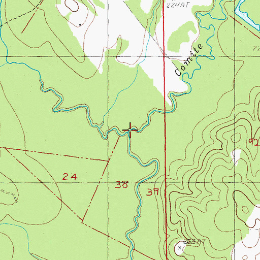 Topographic Map of Little Comite Creek, LA