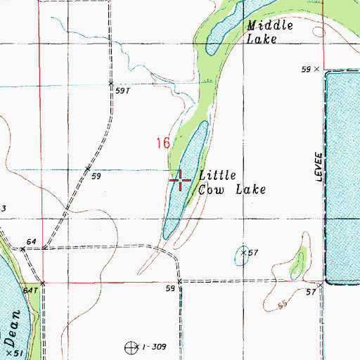 Topographic Map of Little Cow Lake, LA