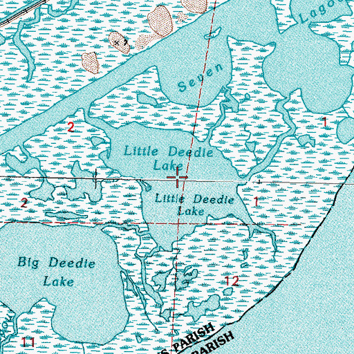 Topographic Map of Little Deedie Lake, LA