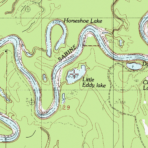 Topographic Map of Little Eddy Lake, LA