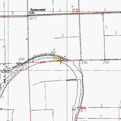 Topographic Map of The Church of God, AR