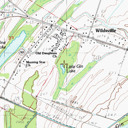 Topographic Map of Little Gin Lake, LA