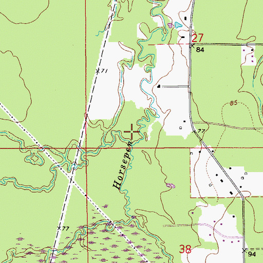 Topographic Map of Little Horsepen Creek, LA