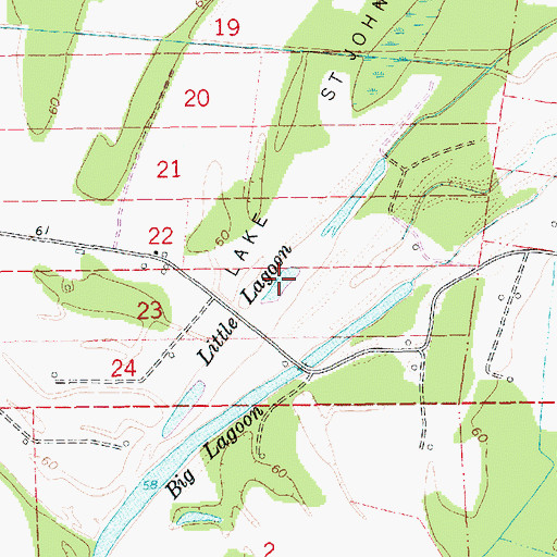 Topographic Map of Little Lagoon, LA