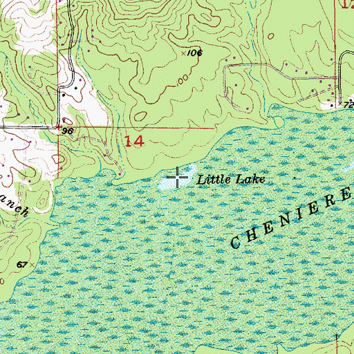 Topographic Map of Little Lake, LA