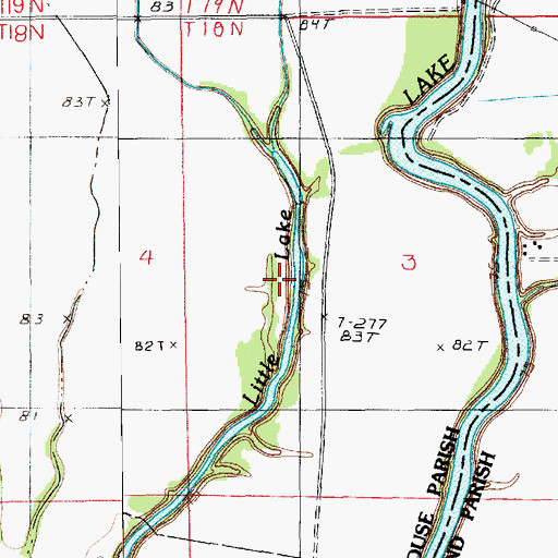 Topographic Map of Little Lake, LA