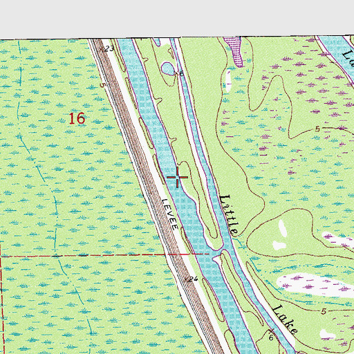 Topographic Map of Little Lake Long, LA