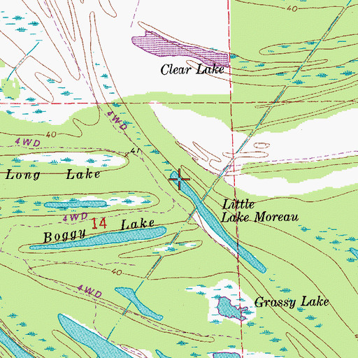 Topographic Map of Little Lake Moreau, LA