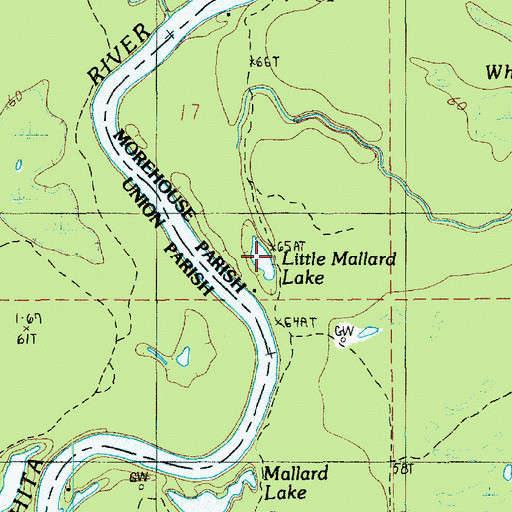 Topographic Map of Little Mallard Lake, LA