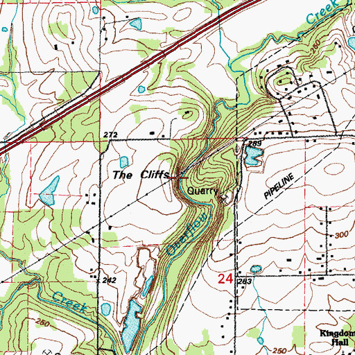 Topographic Map of The Cliffs, AR