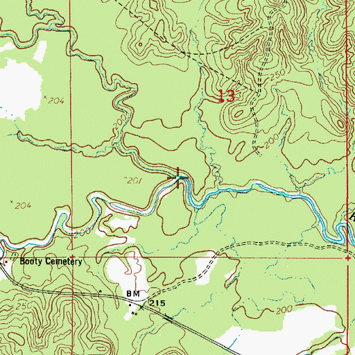Topographic Map of Little Sandy Creek, LA