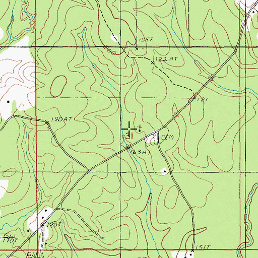 Topographic Map of Little Star Baptist Church, LA