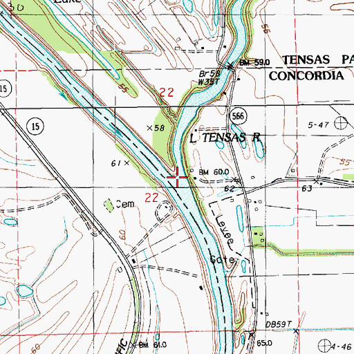 Topographic Map of Little Tensas River, LA
