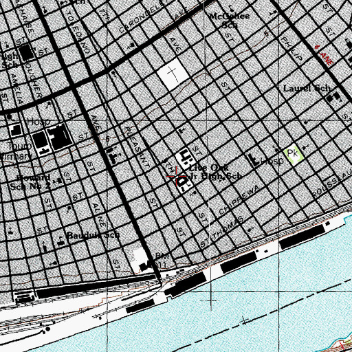 Topographic Map of Live Oak Elementary School, LA