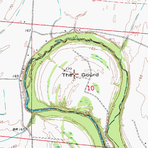 Topographic Map of The Gourd, AR
