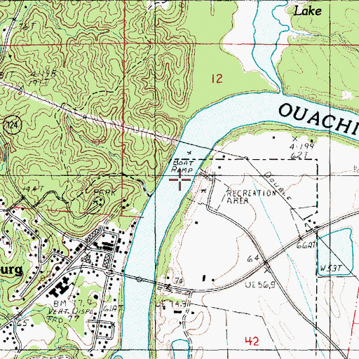 Topographic Map of Lock and Dam Number Two, LA