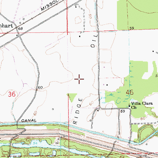 Topographic Map of Locust Ridge Oil Field, LA