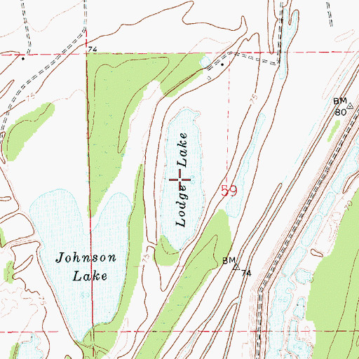 Topographic Map of Lodge Lake, LA