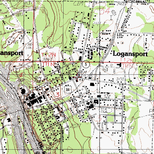 Topographic Map of Logansport, LA