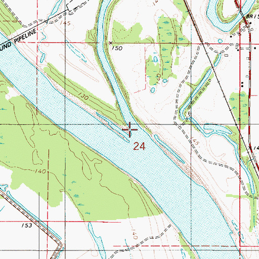 Topographic Map of Loggy Bayou, LA