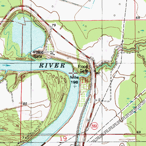 Topographic Map of Lonewa Bayou, LA