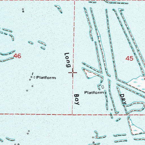 Topographic Map of Long Bay, LA
