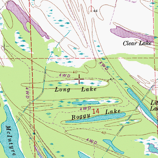 Topographic Map of Long Lake, LA