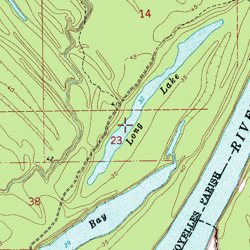 Topographic Map of Long Lake, LA