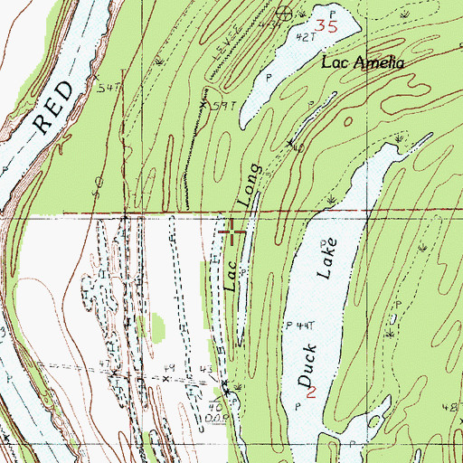 Topographic Map of Lac Long, LA