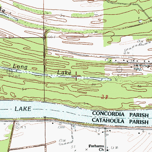 Topographic Map of Long Lake, LA