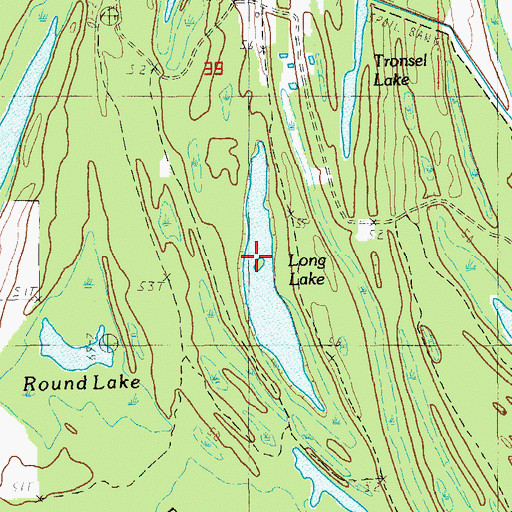 Topographic Map of Long Lake, LA