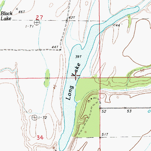 Topographic Map of Long Lake, LA