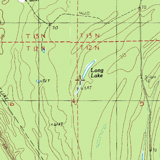 Topographic Map of Long Lake, LA