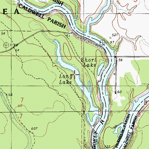 Topographic Map of Long Lake, LA