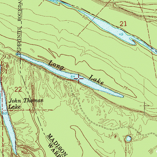 Topographic Map of Long Lake, LA