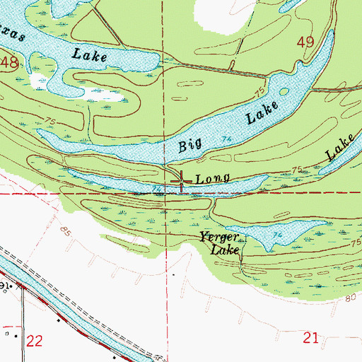 Topographic Map of Long Lake, LA