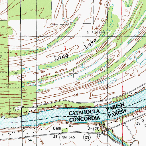 Topographic Map of Long Lake, LA